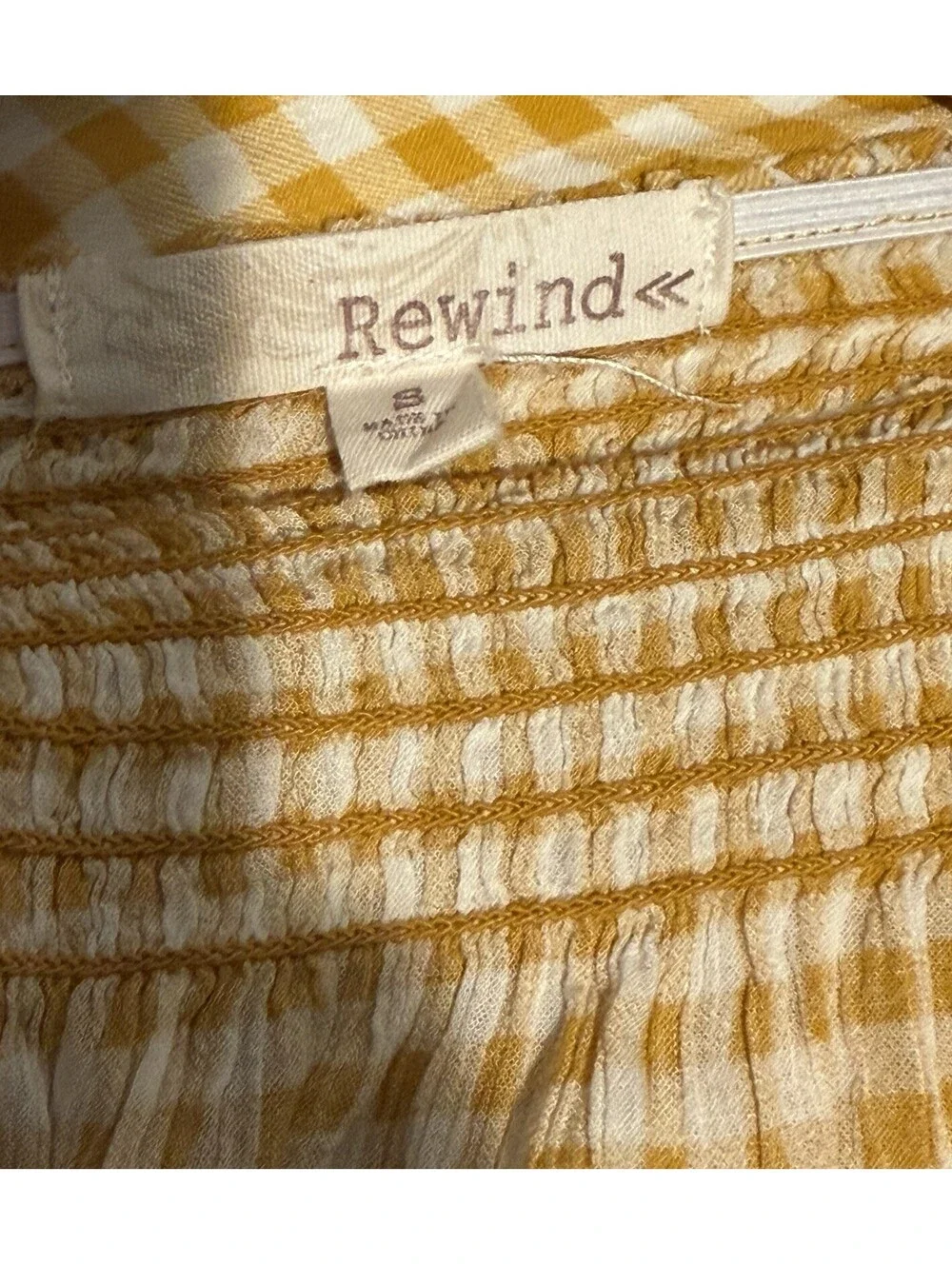 Young Girls Rewind Plaid Top Long Sleeves Size Small
